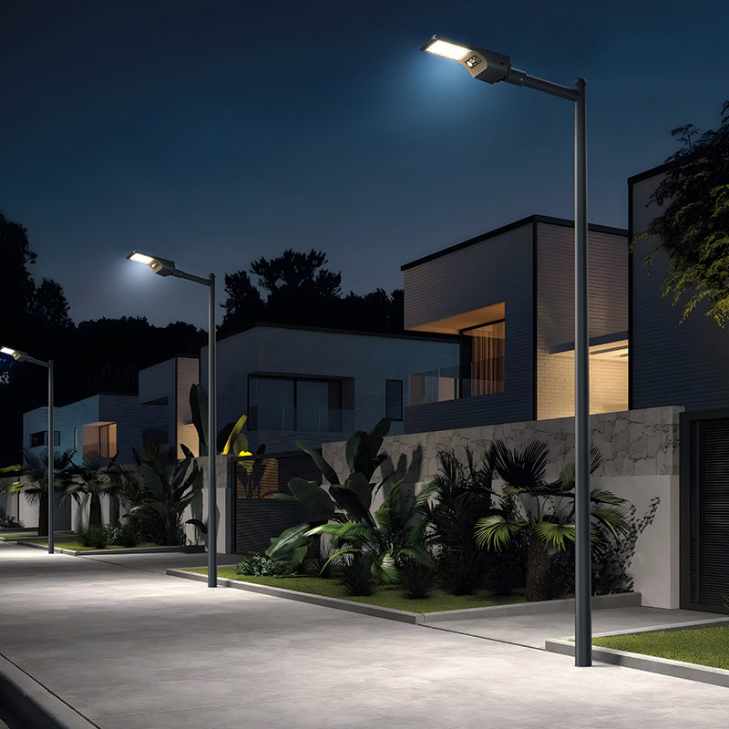 Farola Solar LED Serie STAX 3000lm 230lm/W CCT Regulable PIR IP65