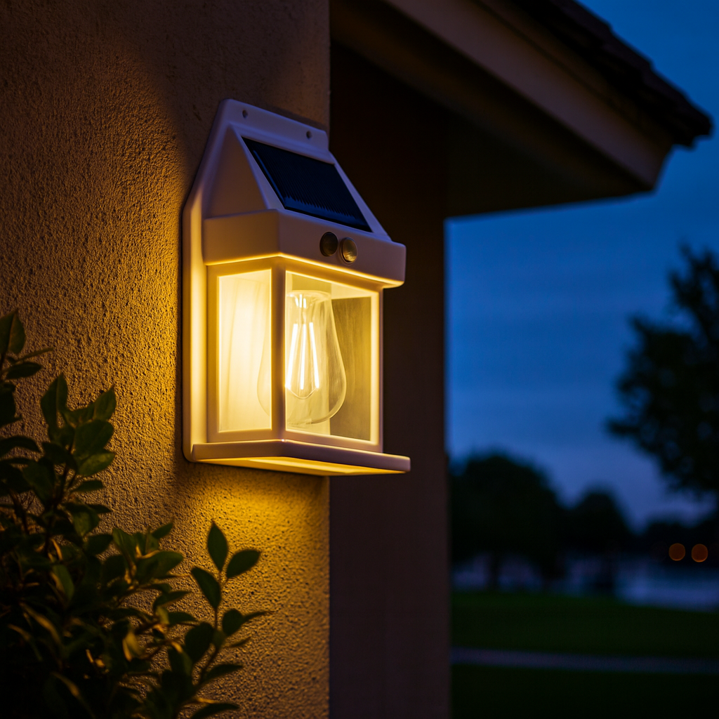 Aplique Solar LED Rustico IP44 3W 3000K 100lm Sensor PIR - Blanco