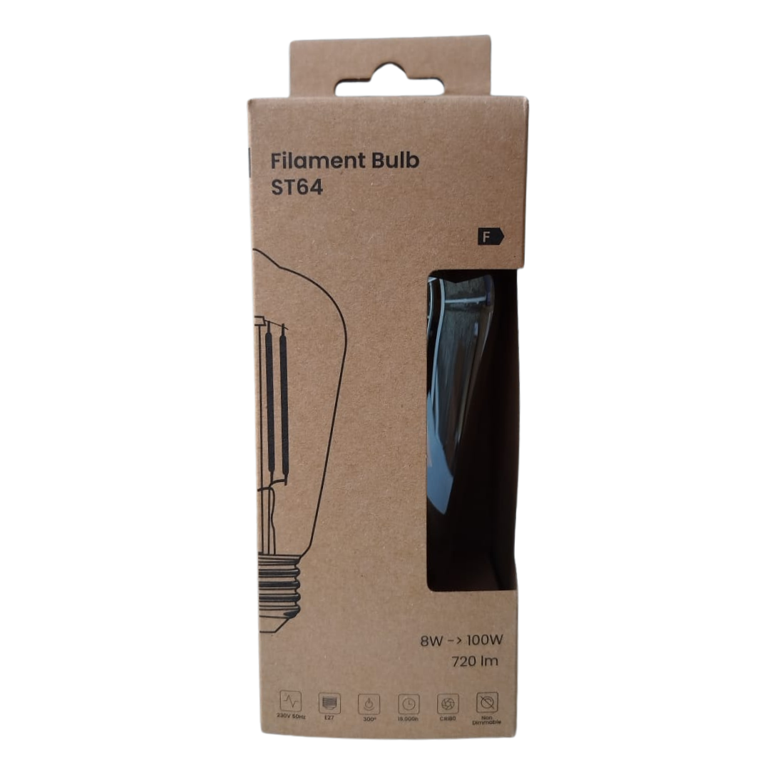 Bombilla Filamento LED Globo E27 8W 720lm 94lm/W ST64 Bronze
