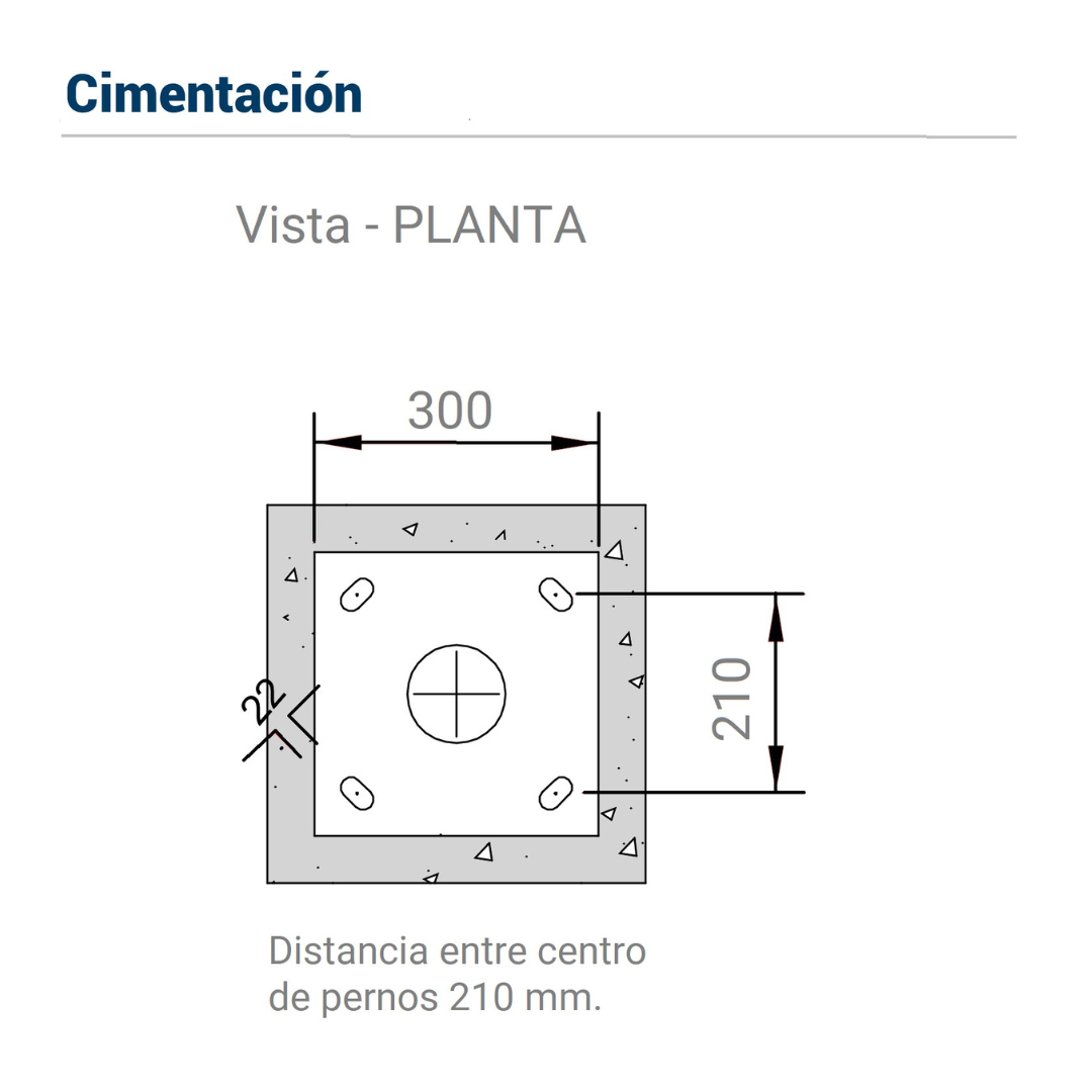Columna funcional cilindrica 2,5M acero galvanizado Ø60mm
