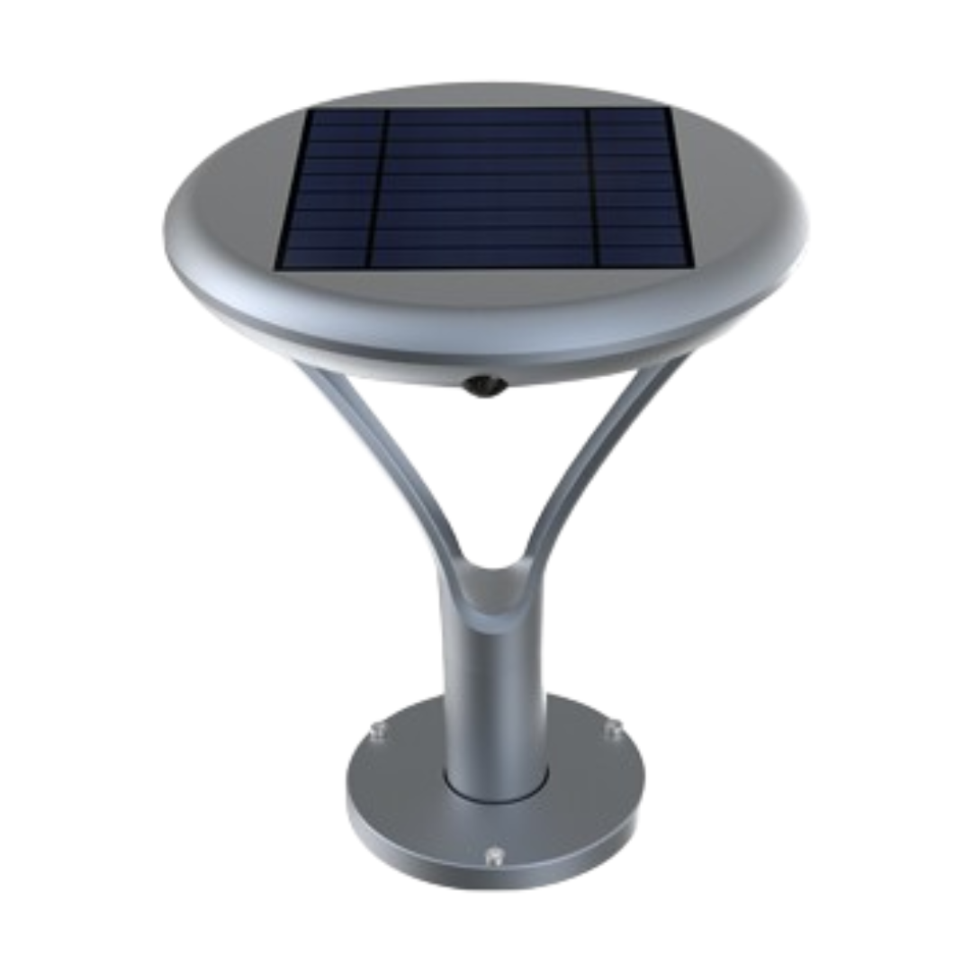 Baliza Solar LED Exterior Sobremuro Plata 2000lm IP65
