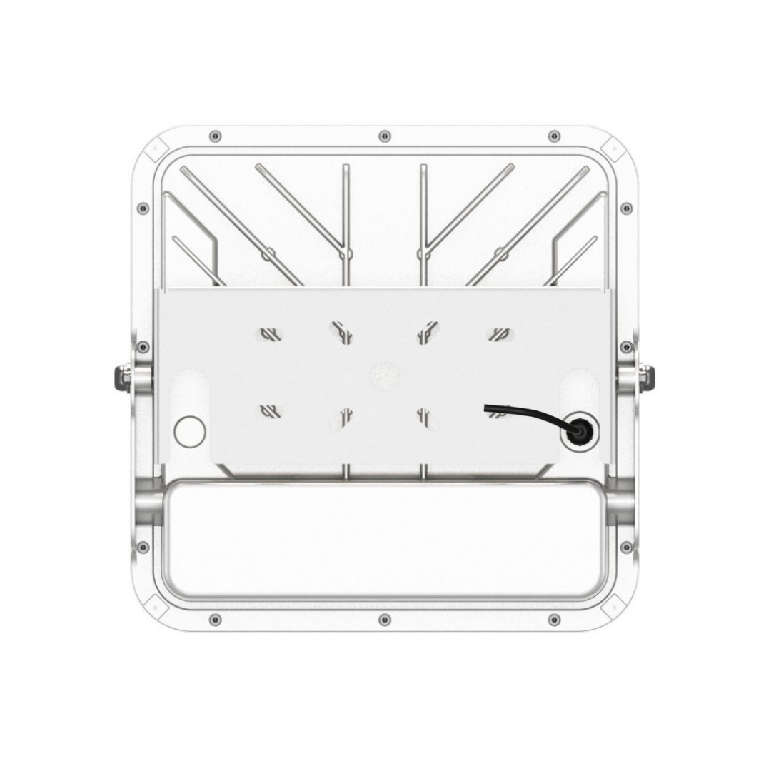 Vista posterior del foco LED ATEX 100W con placa y soporte de fijación