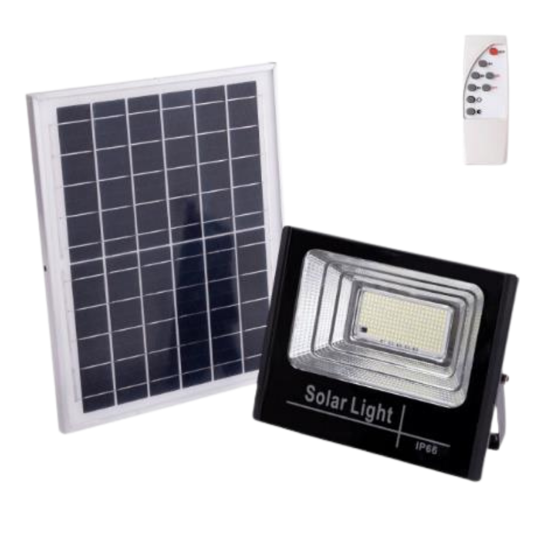 Proyector LED solar 65W 6500lm Batería 6V/8W: Control remoto 3,2V/5000MaH