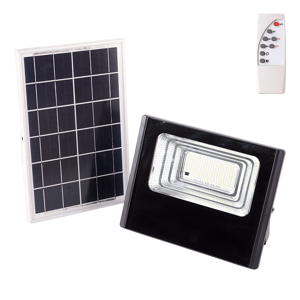 Proyector LED solar 45W 6500K IP65 con panel y mando, imagen 1