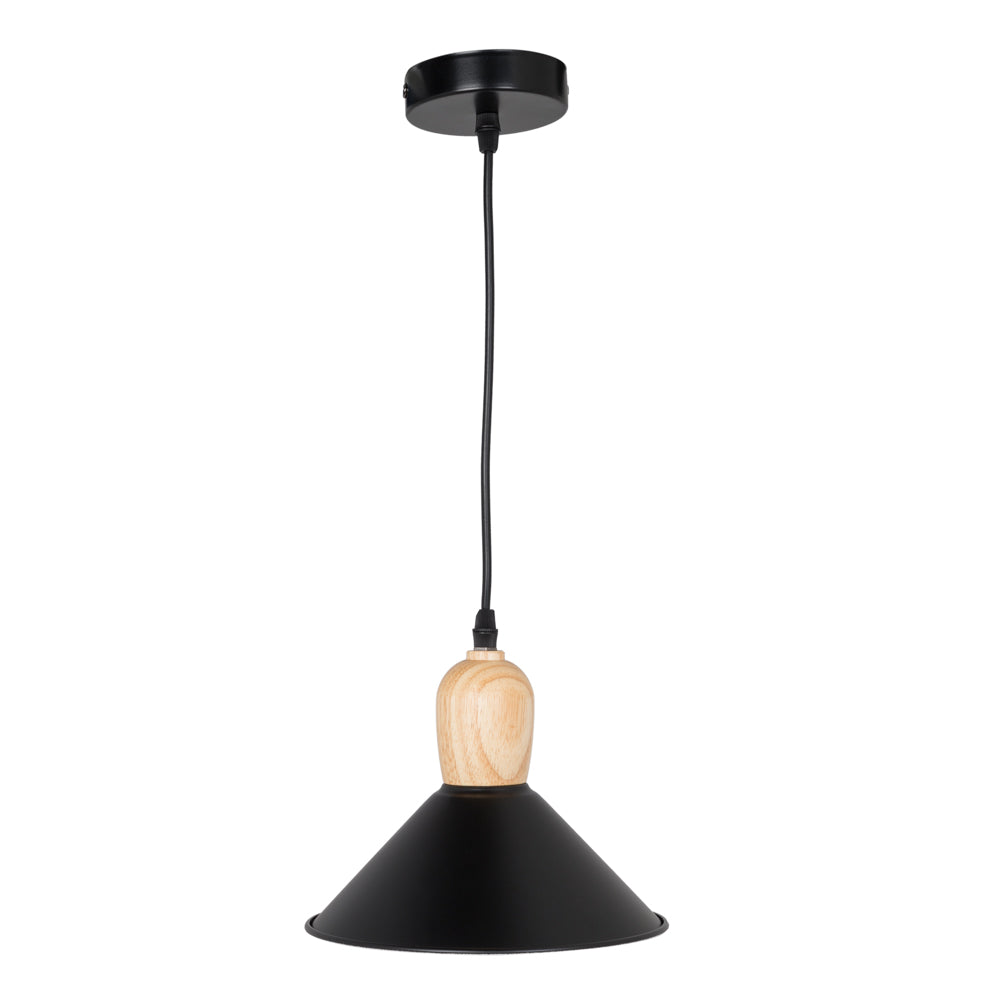 Lámpara colgante NELA E27 negro de estilo nórdico, vista principal