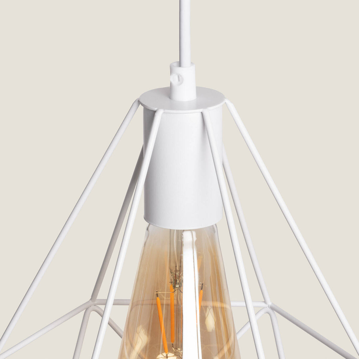 Lámpara colgante VELA E27 blanco de metal, vista 8