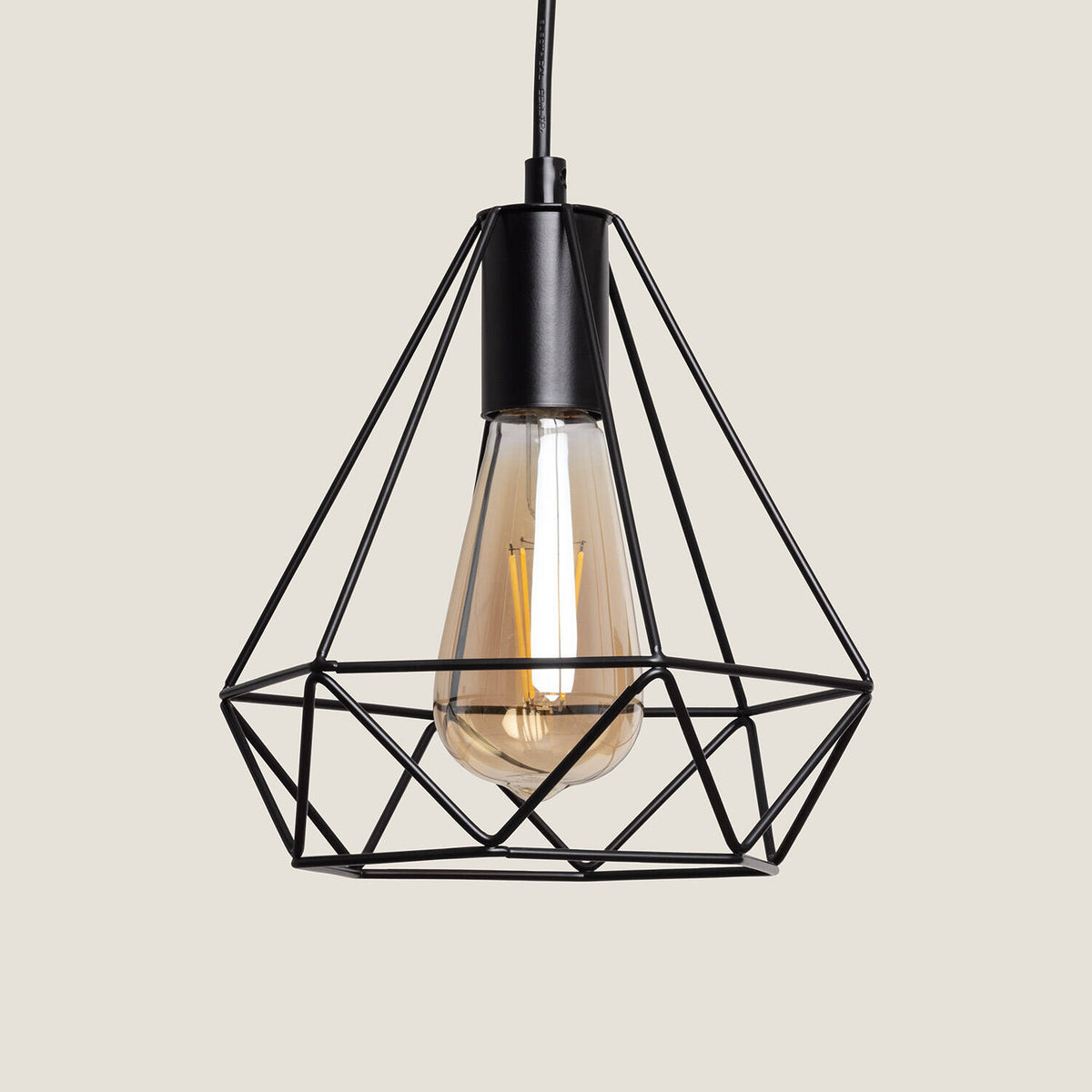 Lámpara colgante VELA E27 negro de metal, vista principal