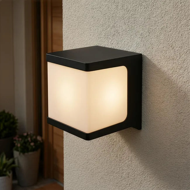 Aplique de Pared Exterior Solar LED Cuadrado 1000lm 4000K