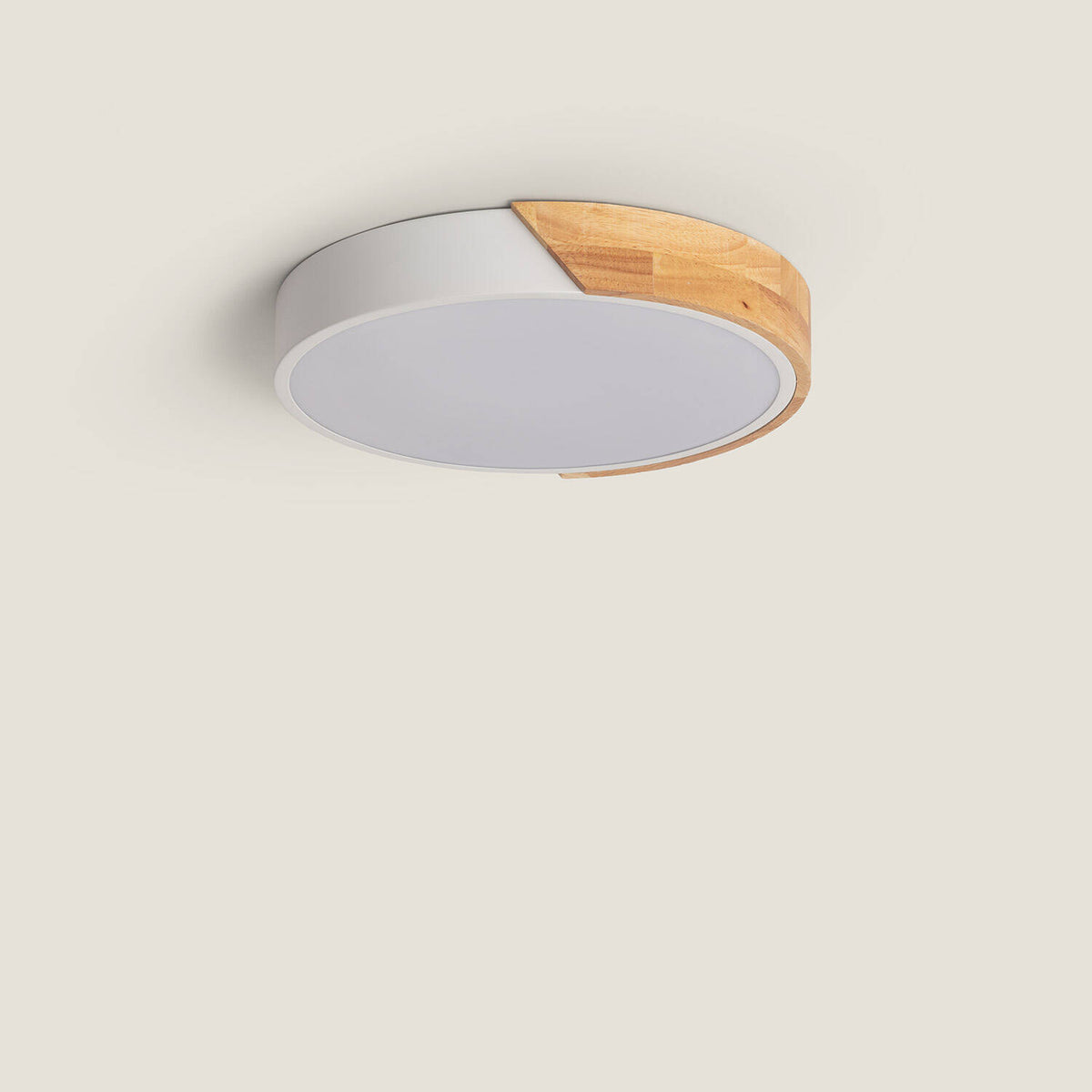 Plafón LED LIRA 18W blanco de madera y aluminio Ø320 mm CCT, imagen 2