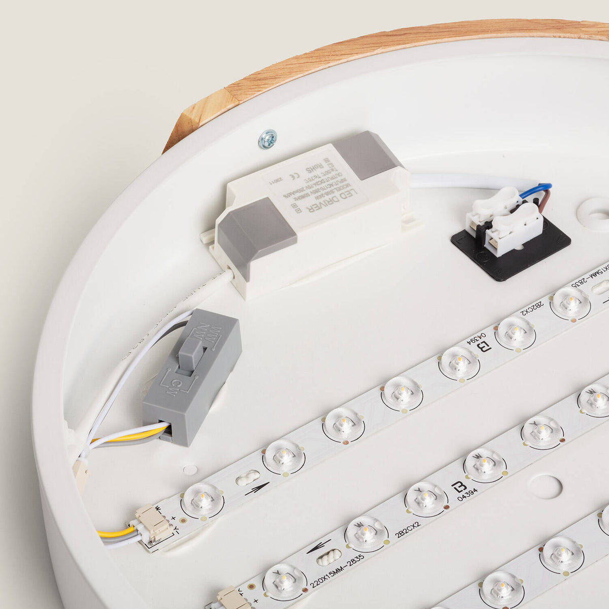 Plafón LED LIRA 18W blanco de madera y aluminio Ø320 mm CCT, imagen 17