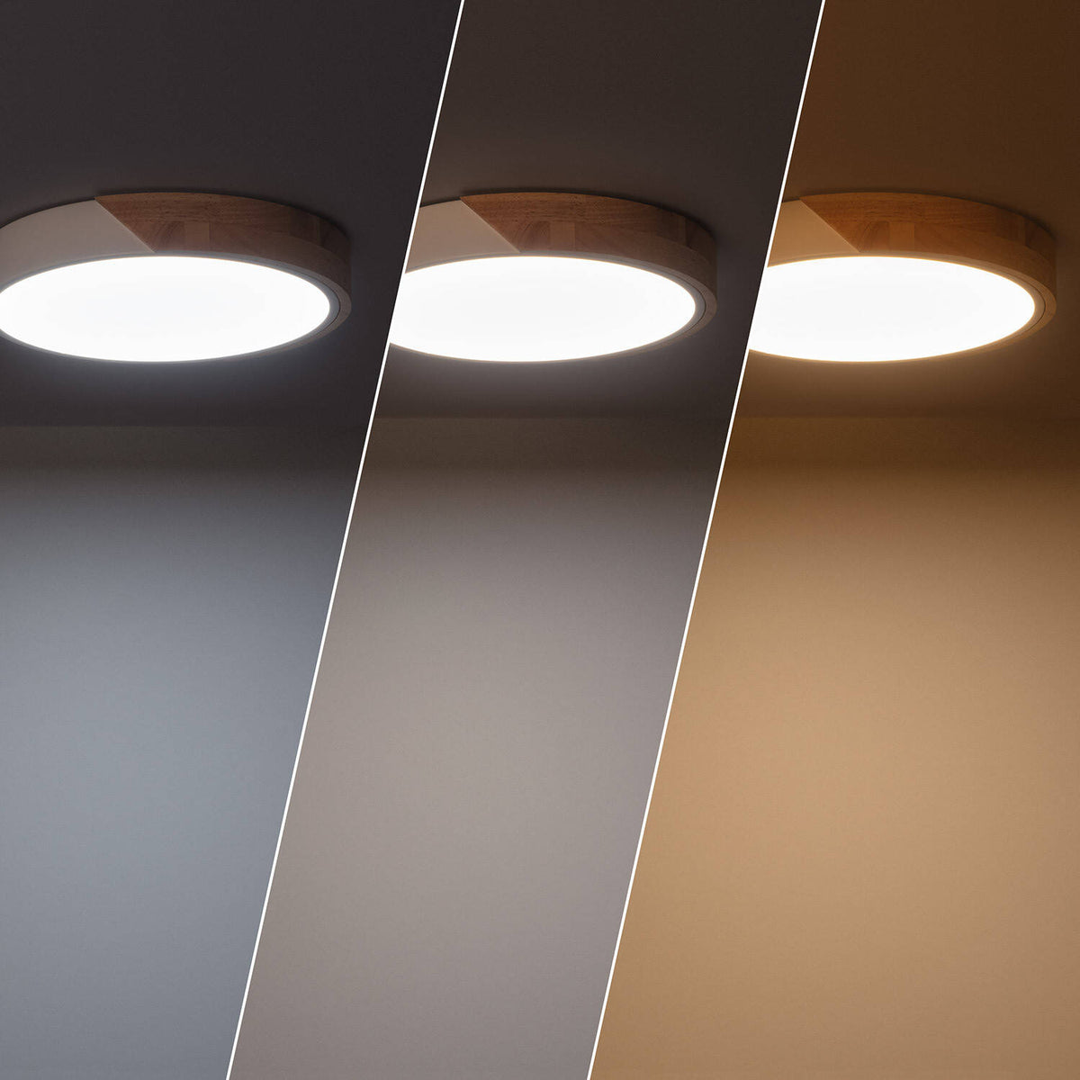Plafón LED LIRA 18W blanco de madera y aluminio Ø320 mm CCT, imagen 21
