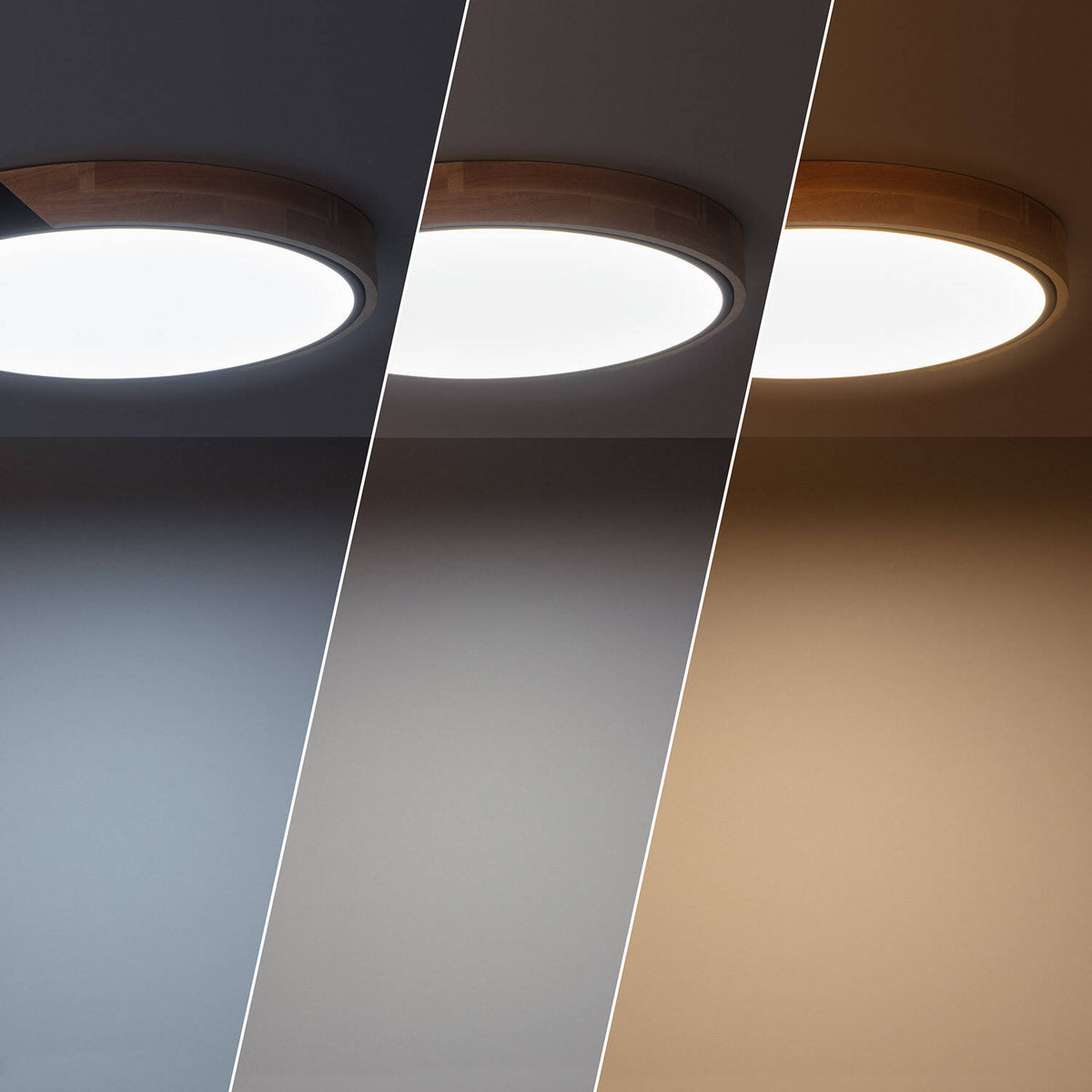 Plafón LED LIRA 24W negro madera y aluminio Ø418 mm CCT, vista 19