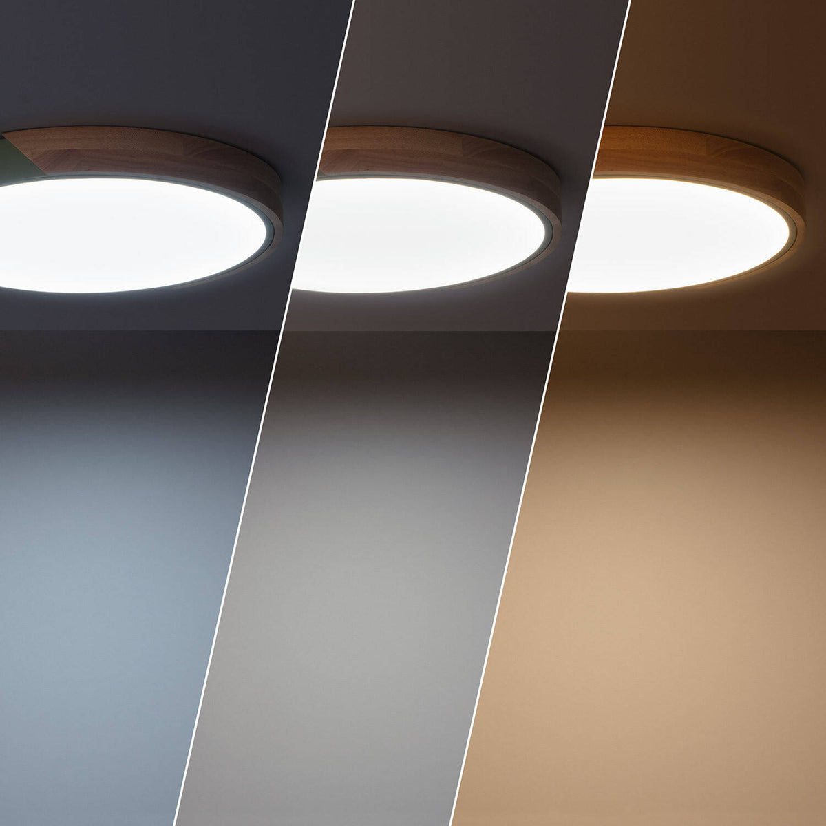 Plafón LED LIRA 24W verde celadón madera y aluminio Ø418 mm CCT, vista 23