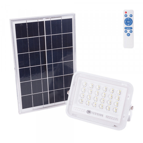 Foco Proyector Solar Led 6500K 30W Batería: 3,2V /3000MaH Panel: 6V/6W