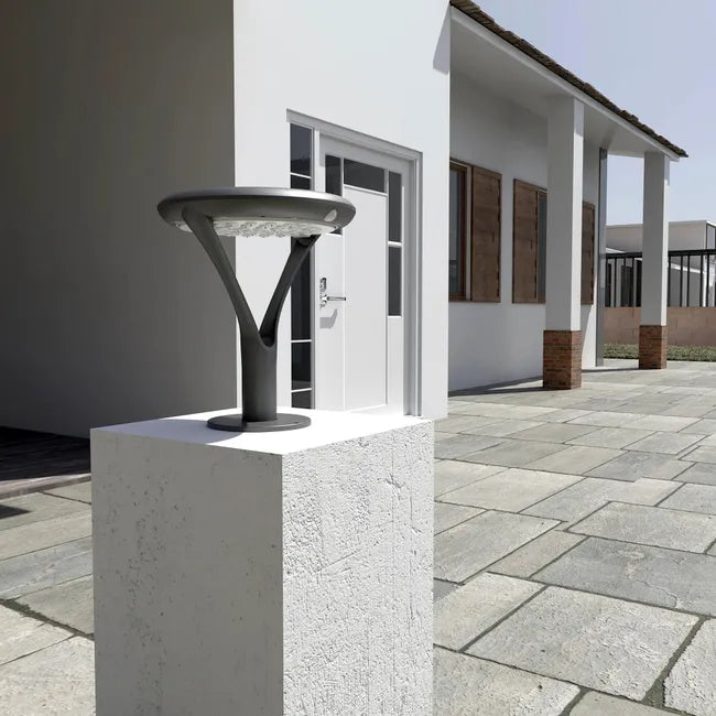 Baliza Solar LED Exterior Sobremuro Plata 2000lm IP65