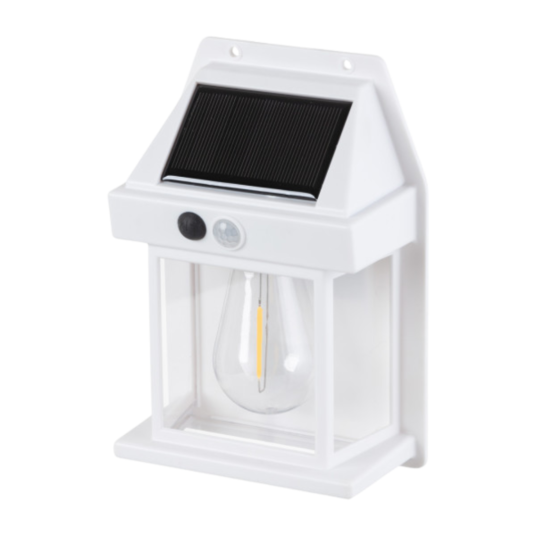 Aplique Solar LED Rustico IP44 3W 3000K 100lm Sensor PIR - Blanco