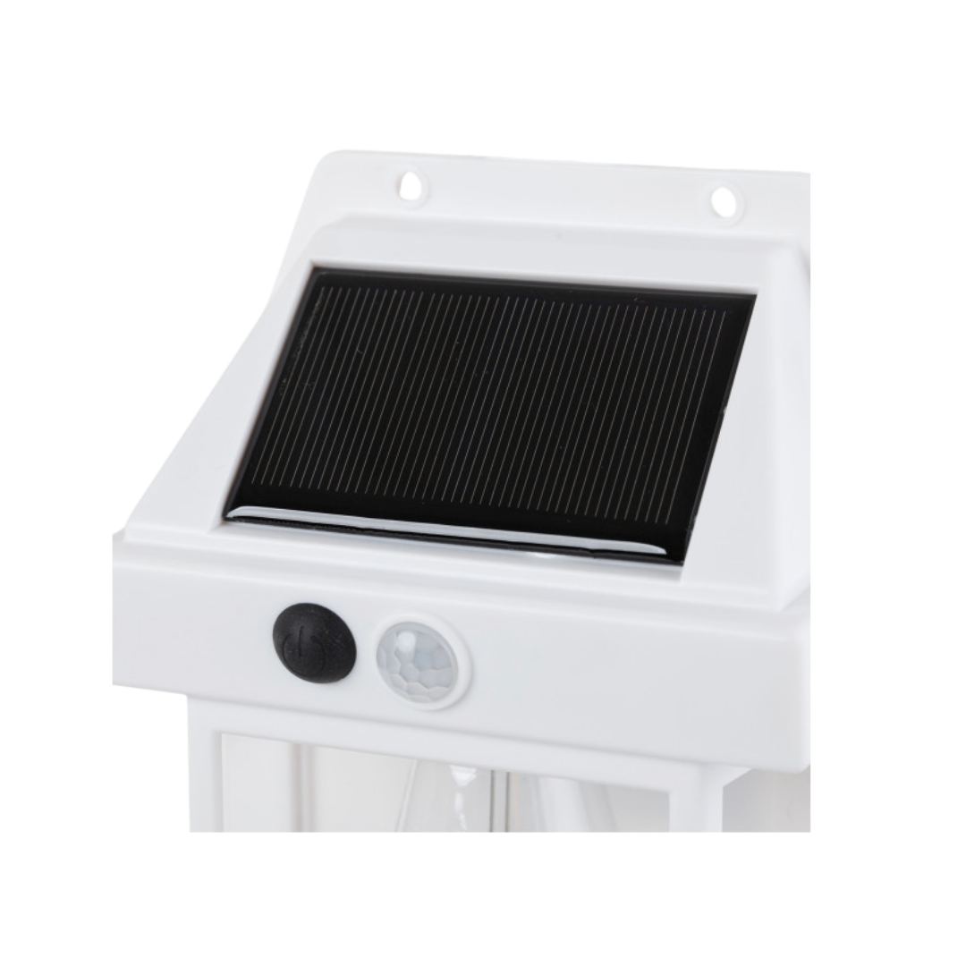 Aplique Solar LED Rustico IP44 3W 3000K 100lm Sensor PIR - Blanco