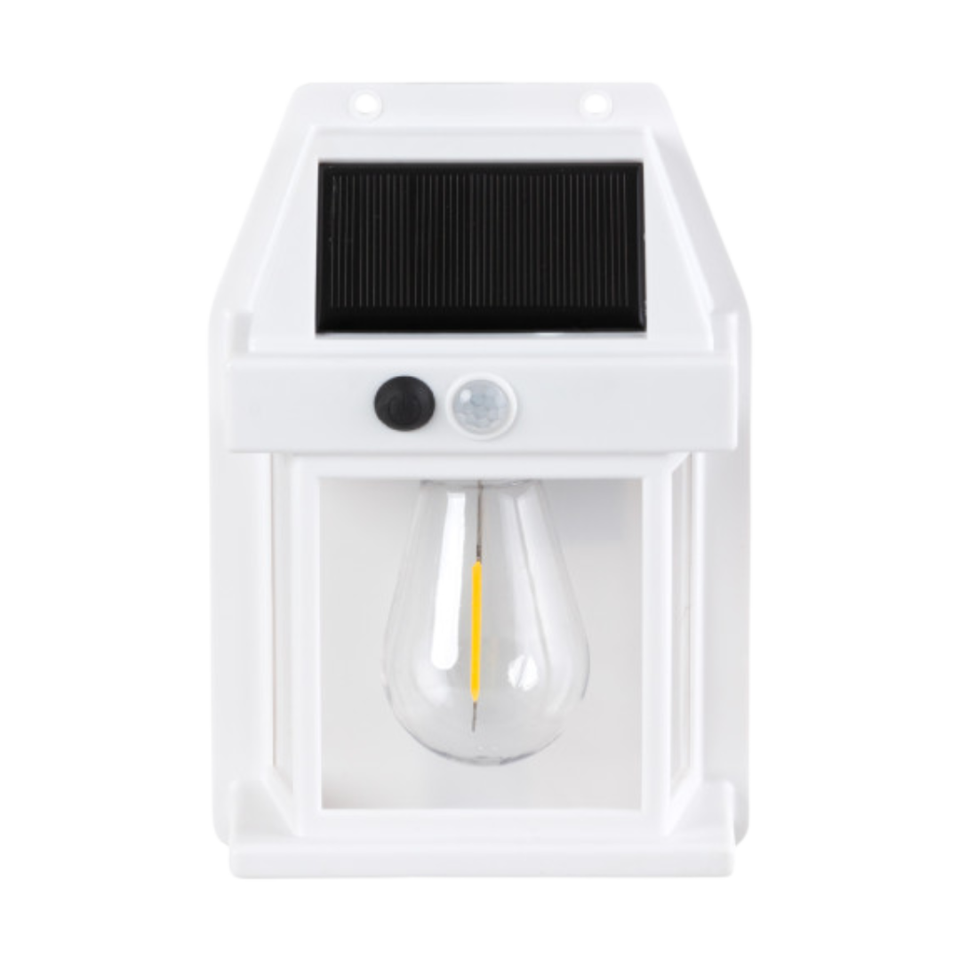 Aplique Solar LED Rustico IP44 3W 3000K 100lm Sensor PIR - Blanco