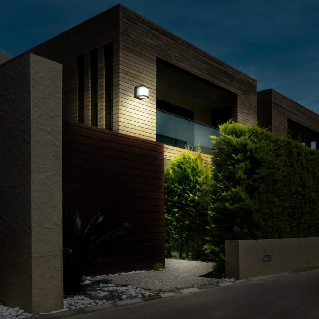 Aplique de Pared Exterior Solar LED Cuadrado 1000lm 4000K