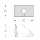 Aplique Solar LED Pared Negro 1000lm 4000k Bateria Li-Ion 3.7V 2000mAh