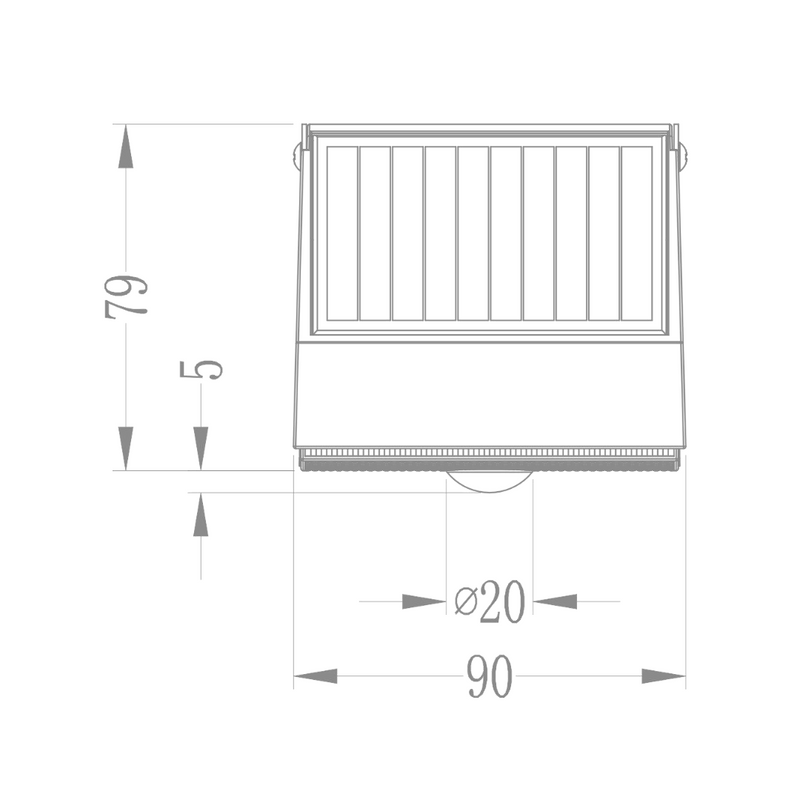 Aplique solar de pared negro 1000lm 4000k bateria Li-Ion 3.7V 2000mAh