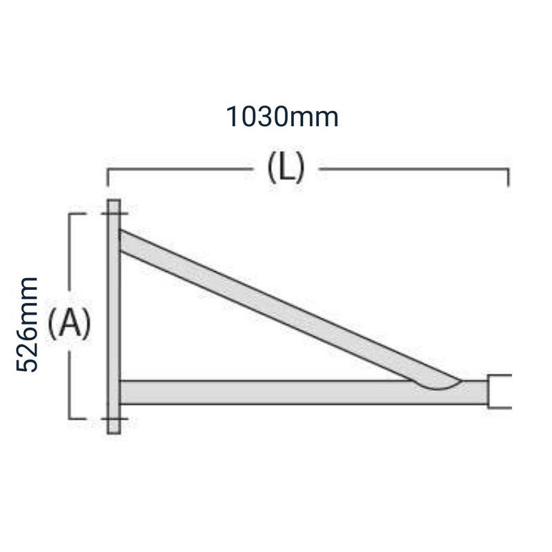 Brazo de pared Atirantado acero galvanizado conex. horizontal Ø60mm