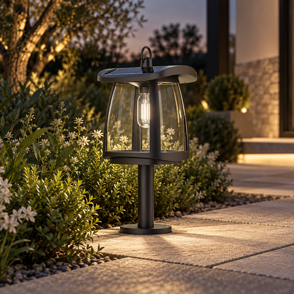 Baliza Solar LED Exterior Rustica 350lm 110lm/W E27 Pie 50cm