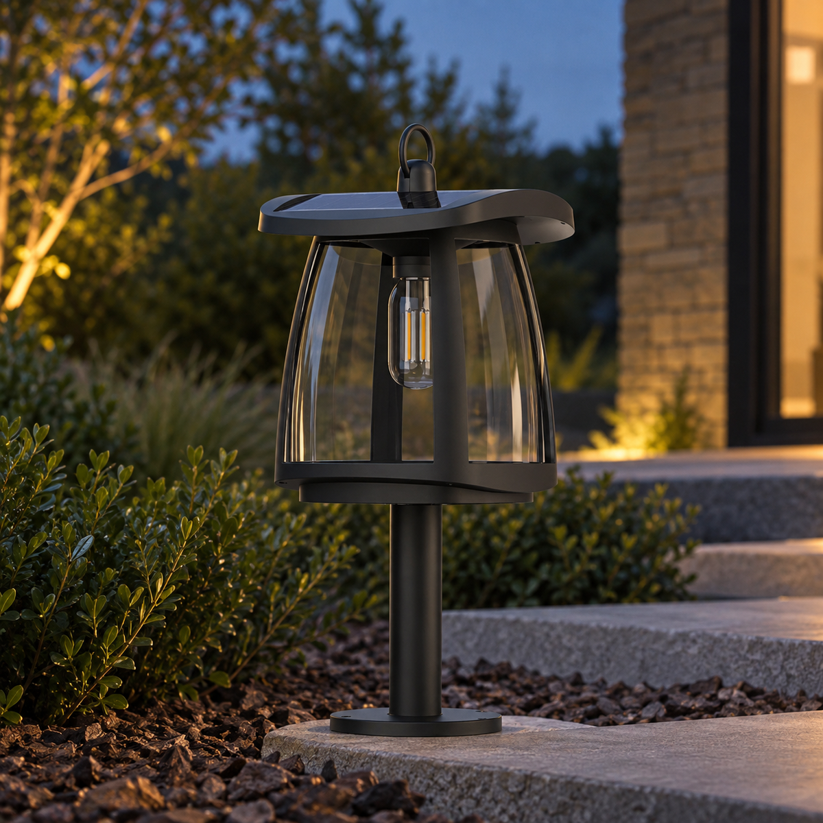 Baliza Solar LED Exterior Rustica 350lm 110lm/W E27 Pie 50cm