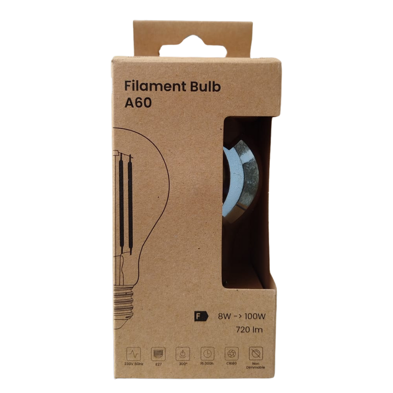 Bombilla Filamento LED E14 6W 600lm 100lm/W P45 Globo Transparente Bronze