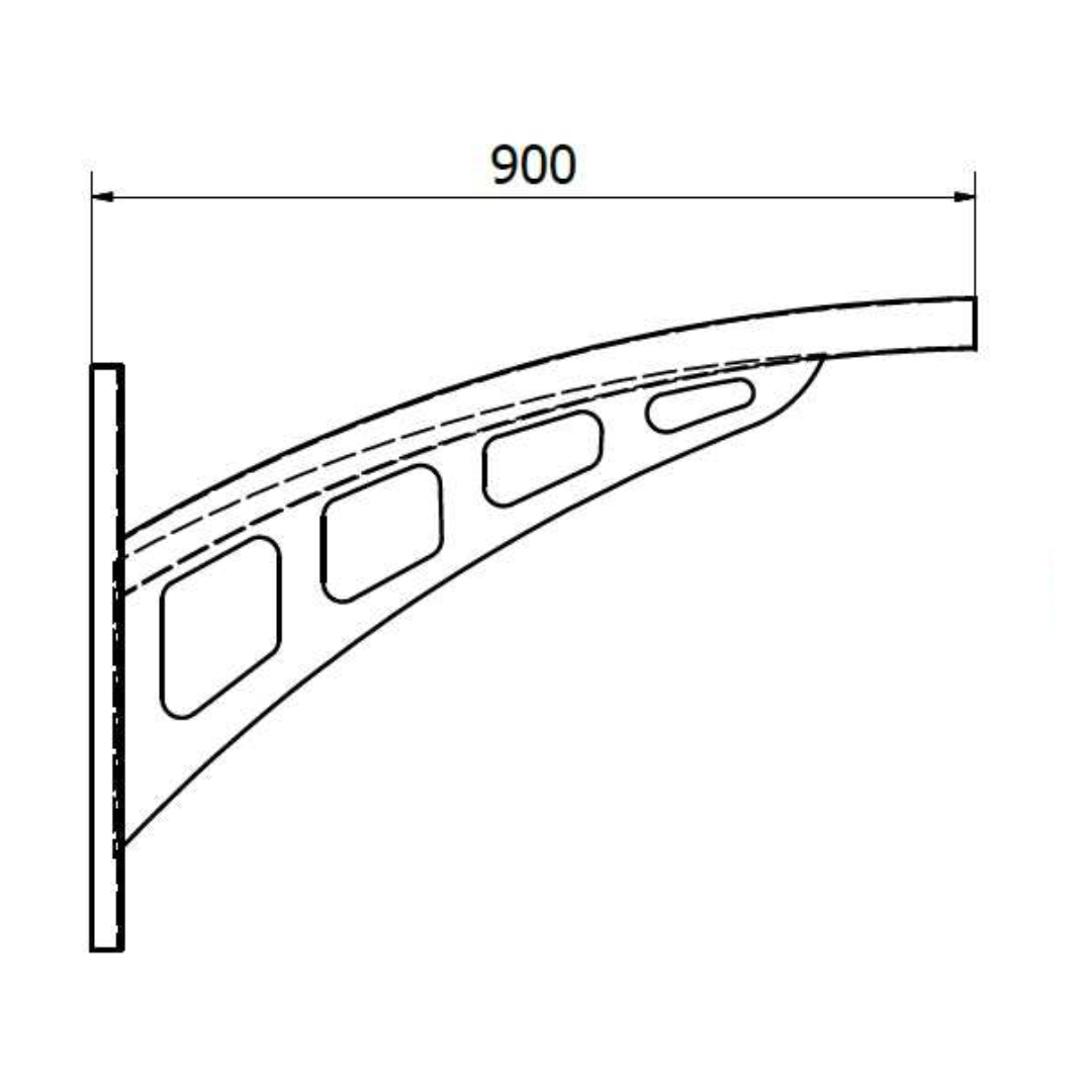Brazo de pared Urbano Acartelado acero galv. conexión horizontal diam. Ø60mm