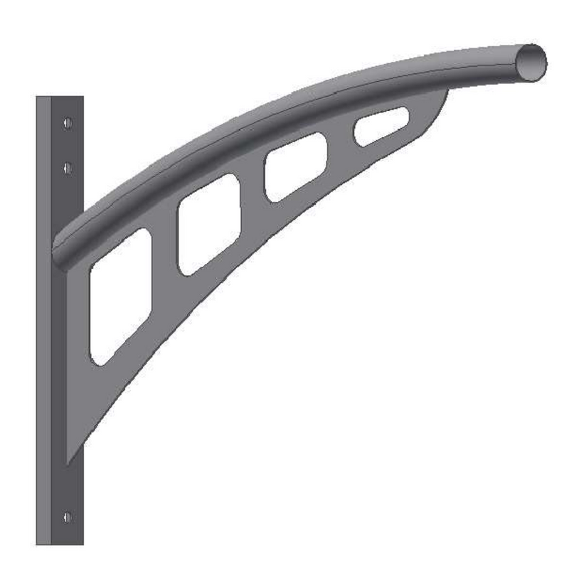 Brazo de pared Urbano Acartelado acero galv. conexión horizontal diam. Ø60mm