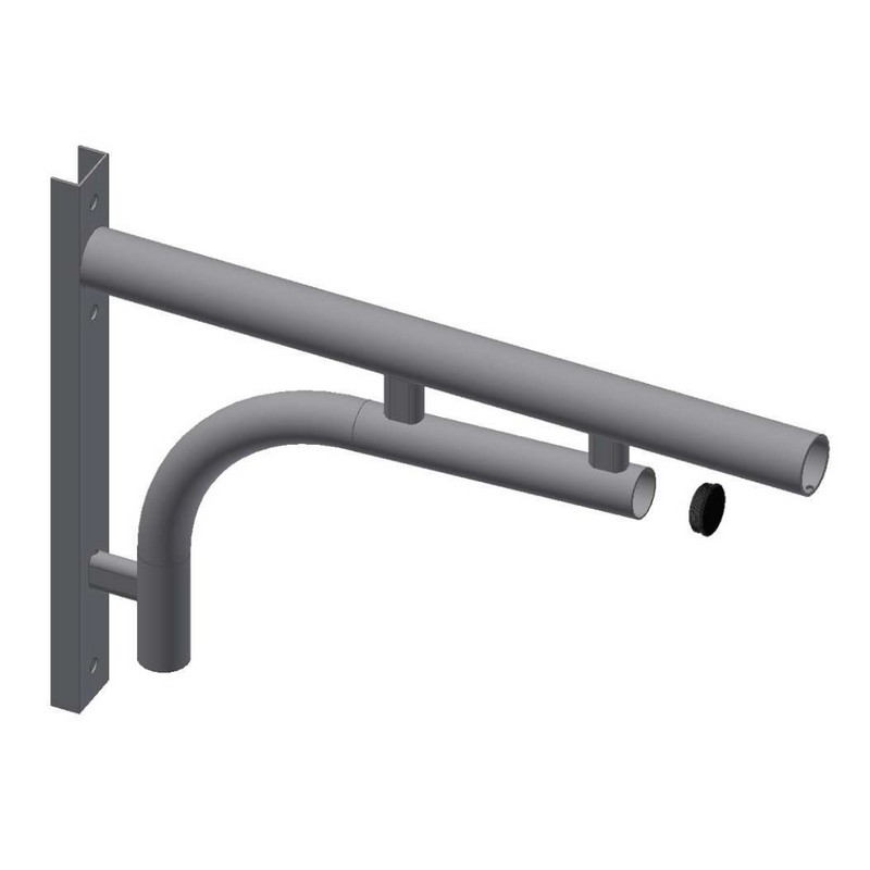 Brazo de pared para alumbrado urbano 750mm Galvanizado conexion horizontal Ø60mm