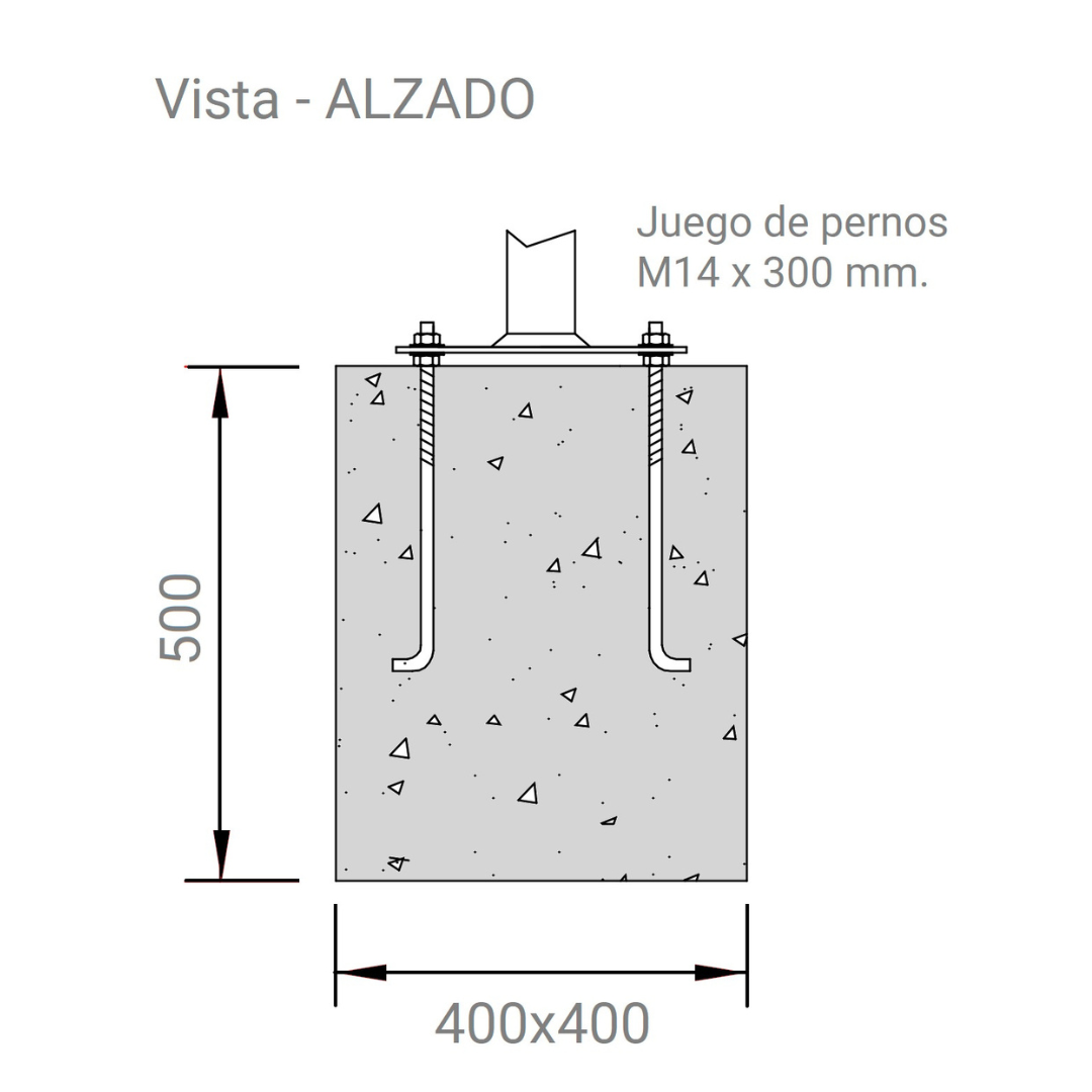 Columna Funcional Troncocónica 3M Acero Galvanizado Ø60mm