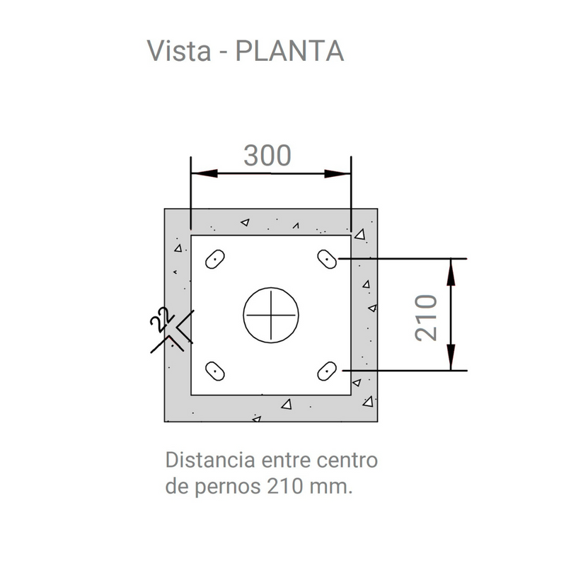 Columna Funcional Troncocónica 3M Acero Galvanizado Ø60mm