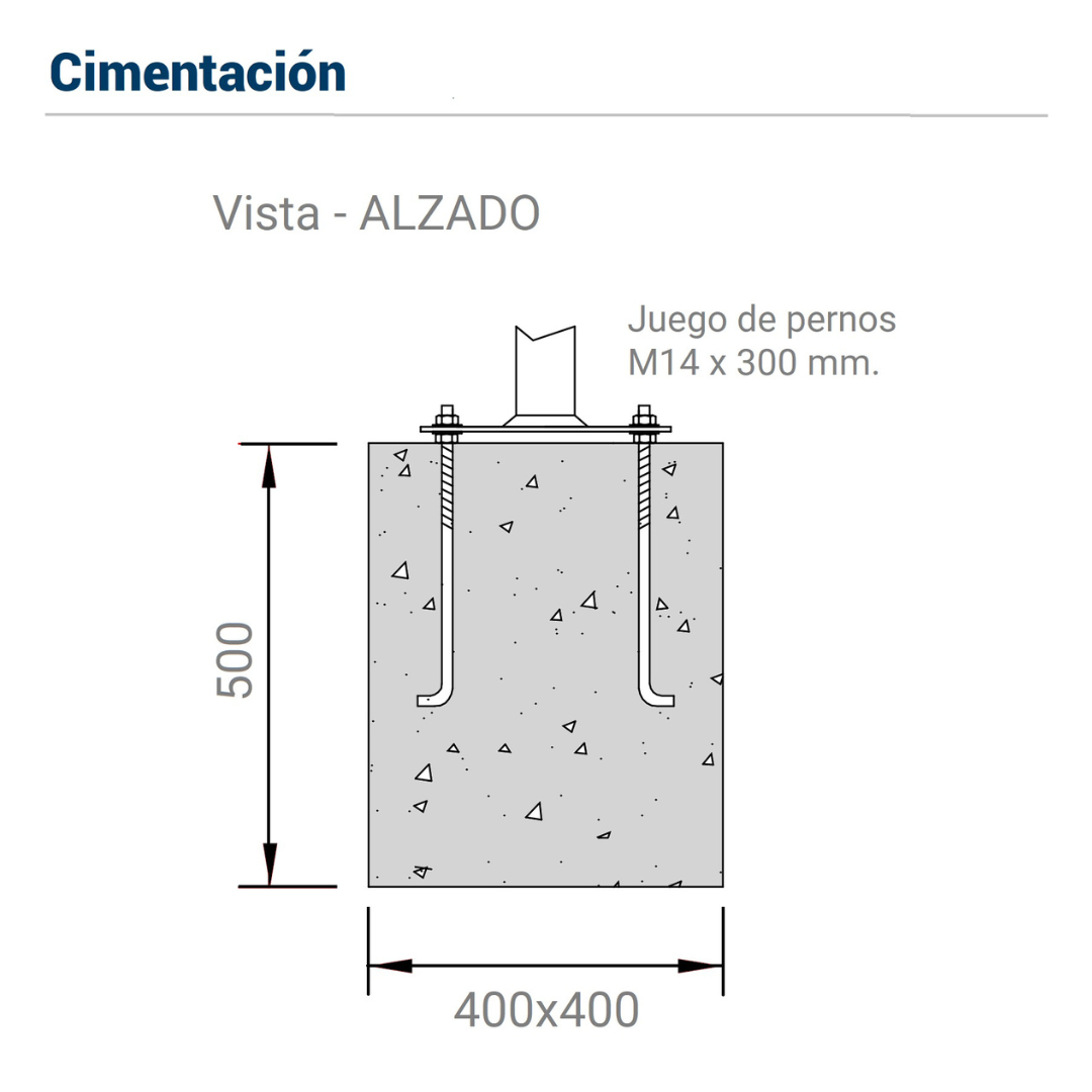 Columna funcional cilíndrica 3,5M acero galvanizado Ø60mm