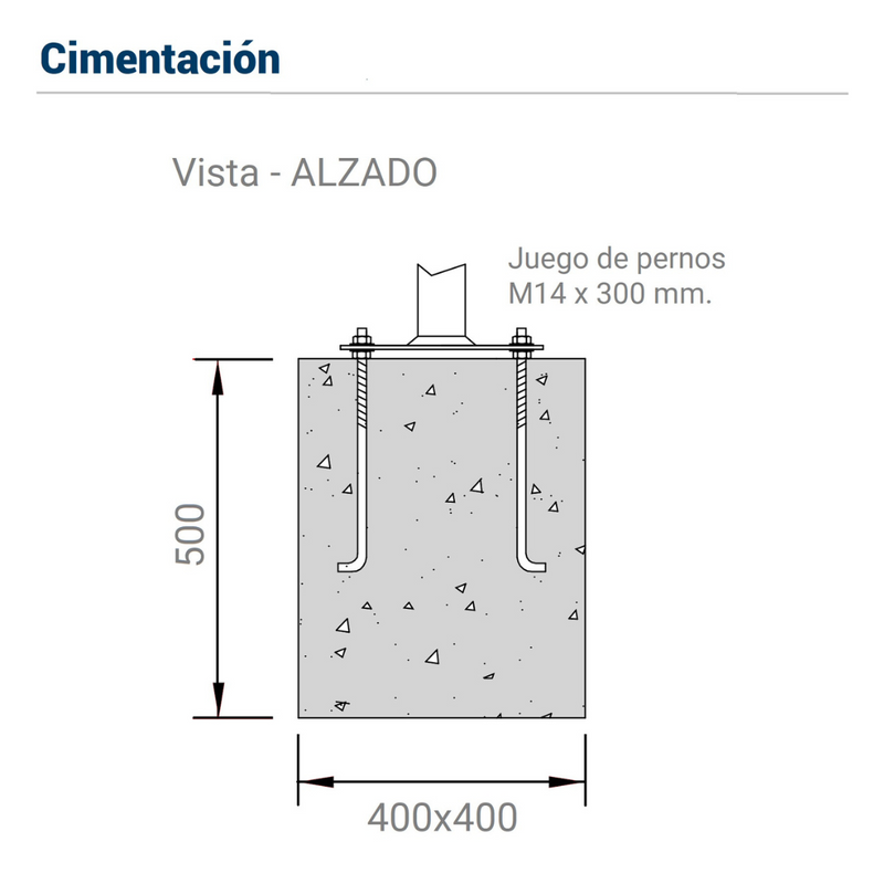 Columna funcional cilindrica 2,5M acero galvanizado Ø60mm