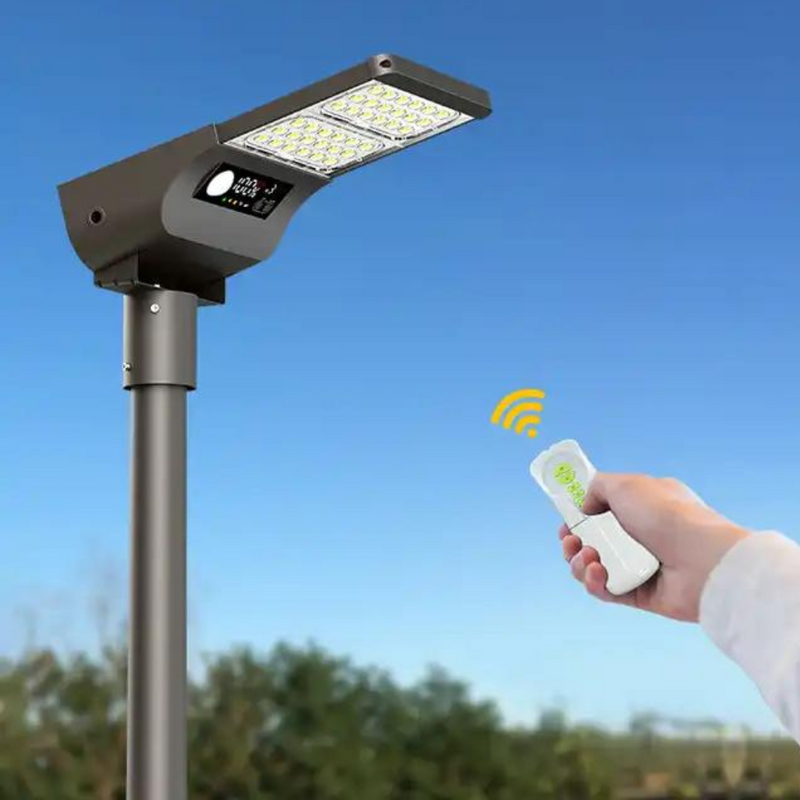 Farola Solar LED Serie STAX 6000lm 230lm/W CCT Regulable PIR IP65 Conexion Ø60mm