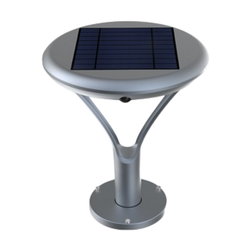 Baliza Solar Exterior Sobremuro Plata 2000lm 4000k Luz Neutra