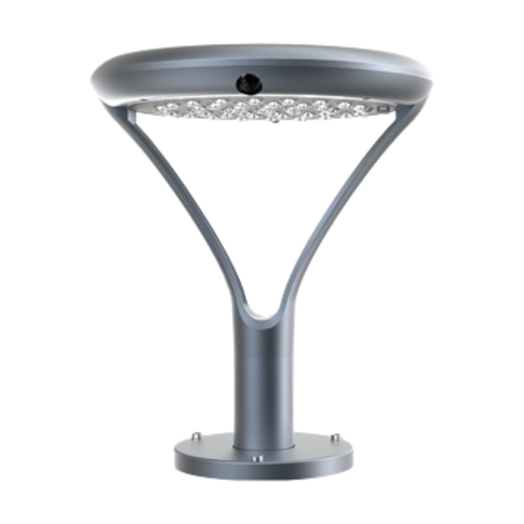 Baliza Solar LED Exterior Sobremuro Plata 2000lm IP65
