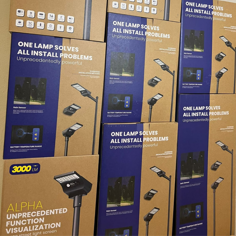 Farola Solar LED Serie STAX 3000lm 230lm/W CCT Regulable PIR IP65 Conexion Ø60mm