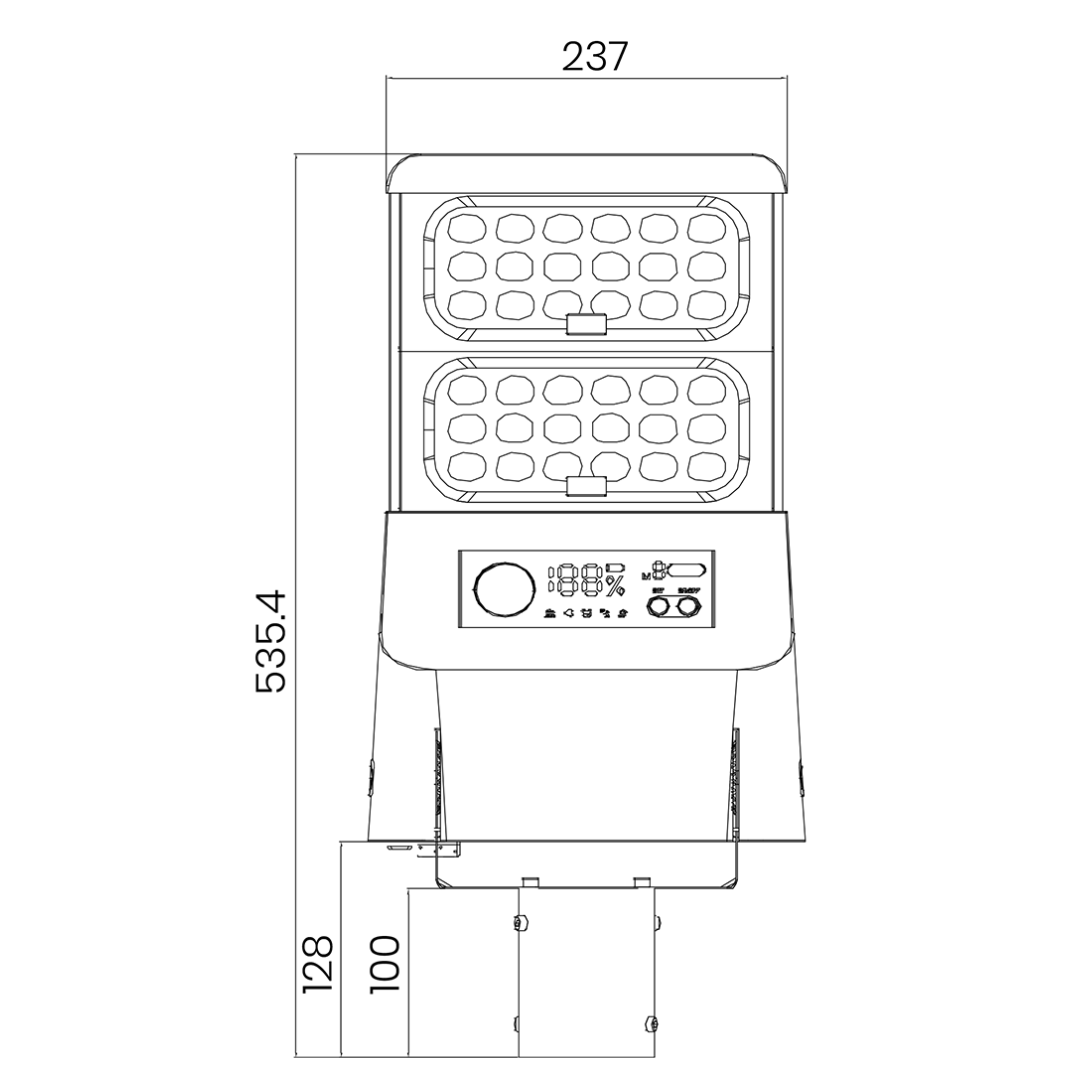 Farola Solar LED Serie STAX 6000lm 230lm/W CCT Regulable PIR IP65 Conexion Ø60mm