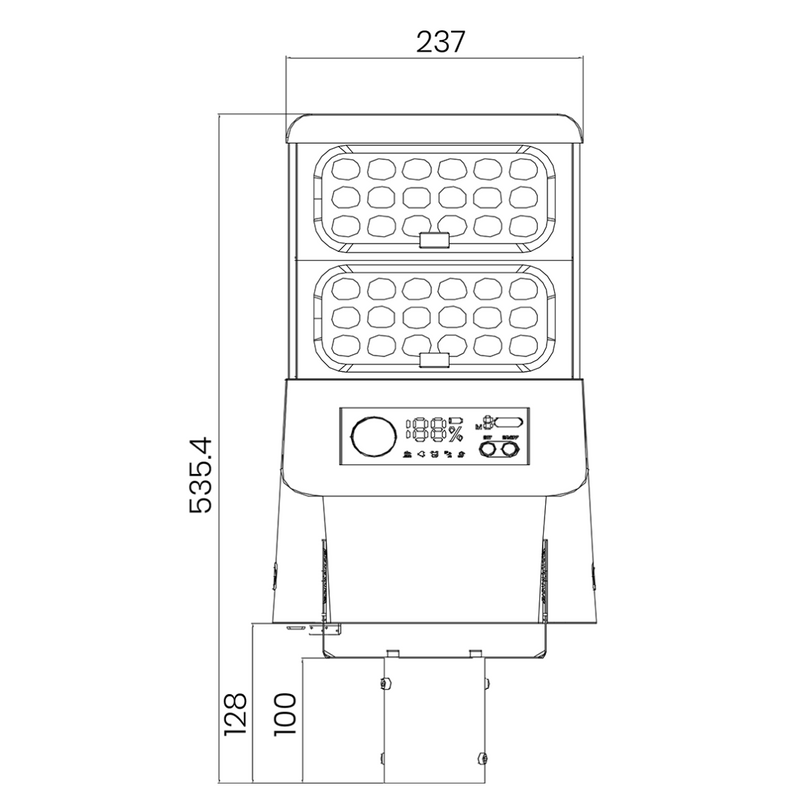 Farola Solar LED Serie STAX 6000lm 230lm/W CCT Regulable PIR IP65 Conexion Ø60mm