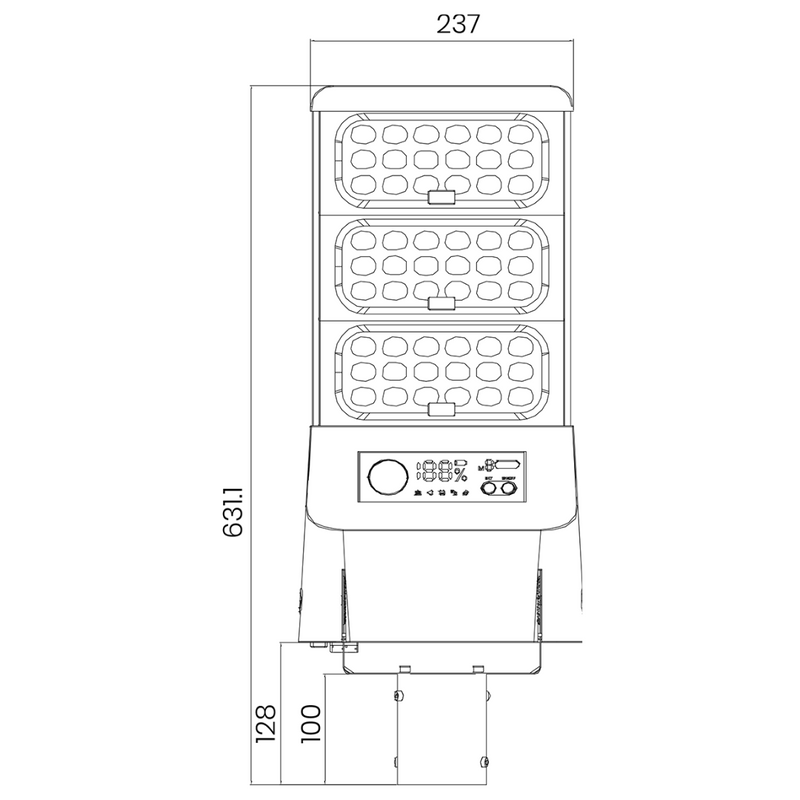 Farola Solar LED Serie STAX 9000lm 230lm/W 3000-5700k IP65 Conexion Ø60mm