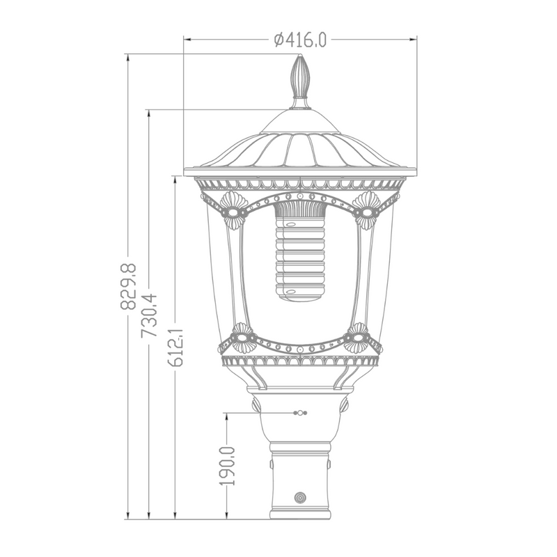 Farola Solar LED Rustica Honor 3000lm 230lm/W IP65 Negro Ø60mm Sensor PIR 2ud