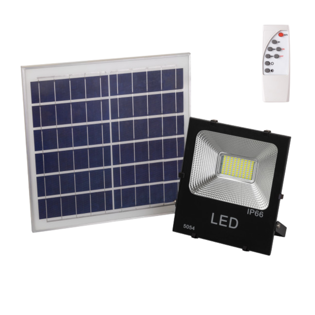 Foco Proyector LED Solar 5.000lm 100lm/W Panel 6V 15W Control Remoto