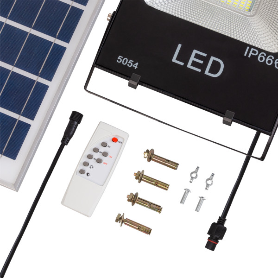 Foco Proyector LED Solar 5.000lm 100lm/W Panel 6V 15W Control Remoto