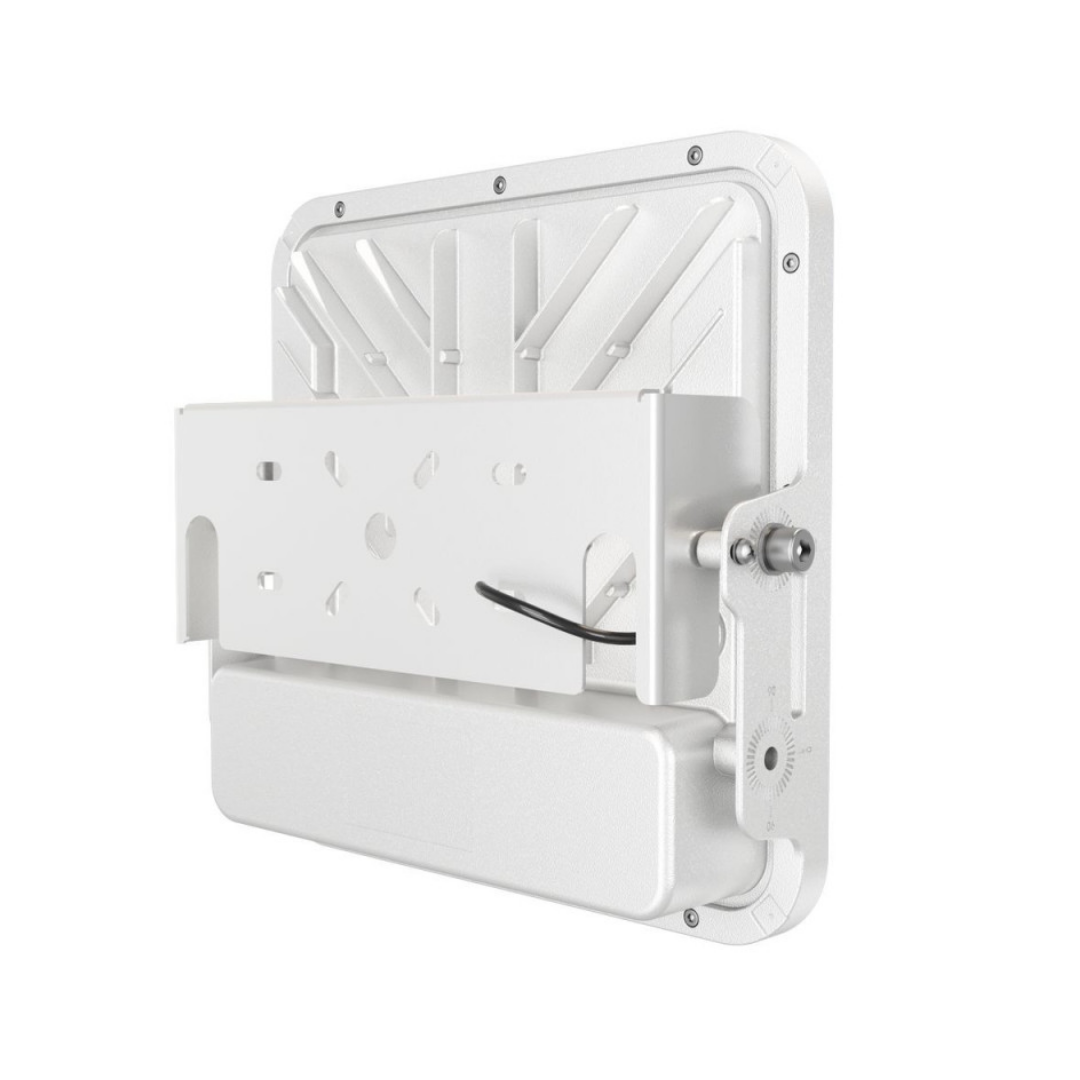 Vista trasera del foco LED ATEX 100W con soporte de montaje y carcasa de aluminio