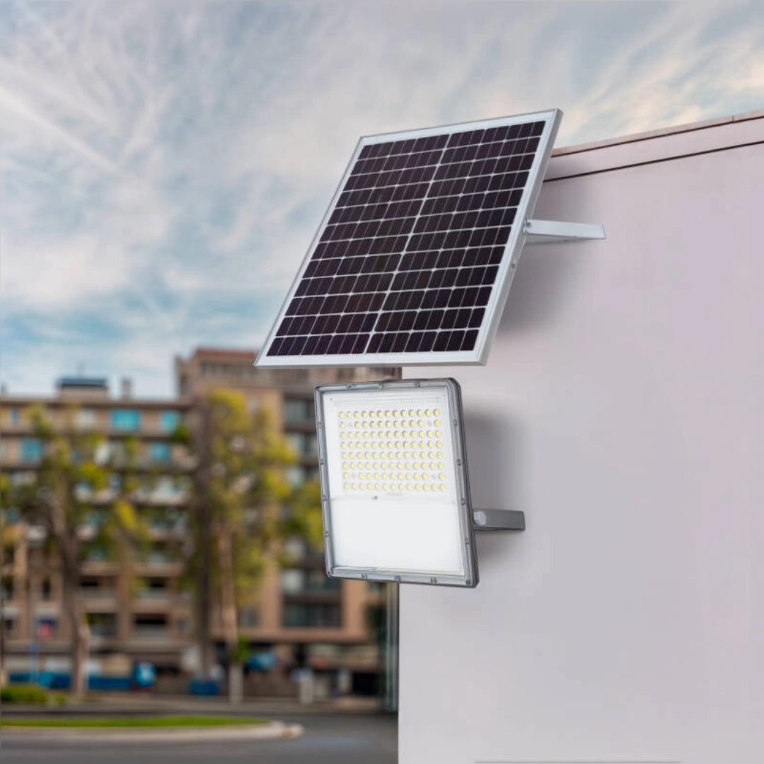 Foco Proyector LED Solar 2000lm 100lm/W IP65 con Control Remoto