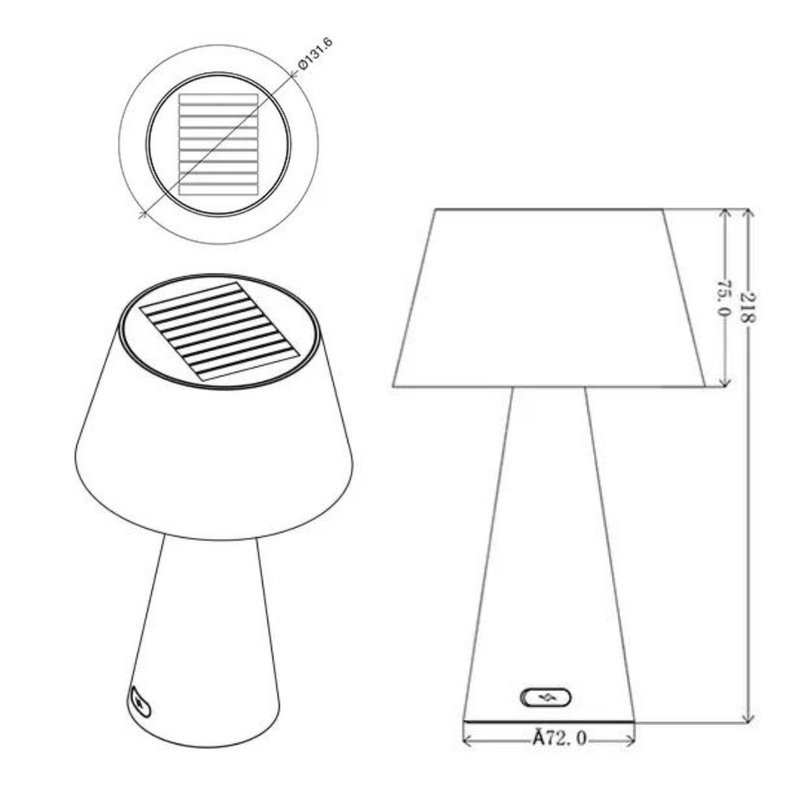 Lampara Solar Interior/exterior 500lm 4000k conexion USB-C