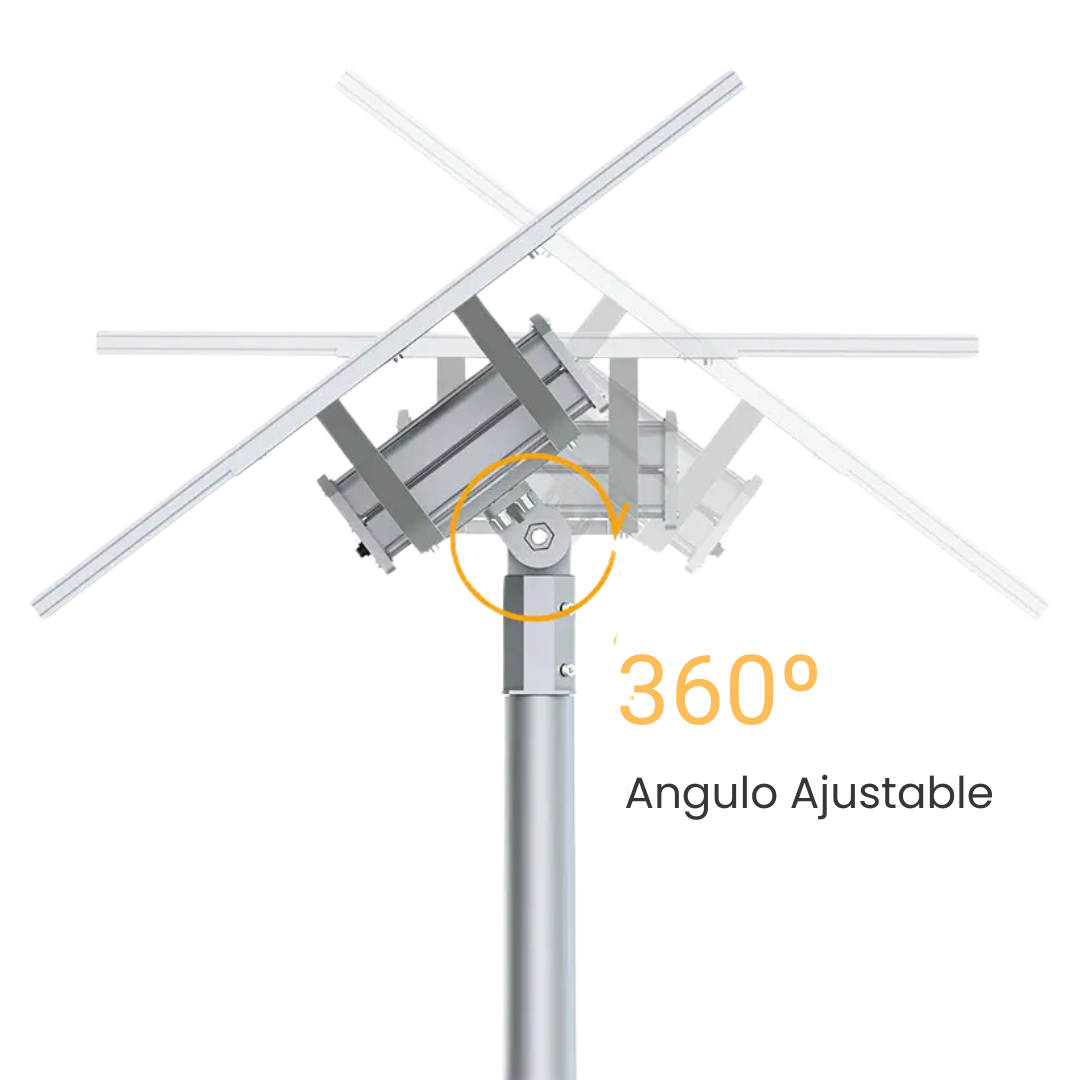 Luminaria Solar LED Alumbrado Publico Serie Alpha-S 10000lm IP65 IK08 Aluminio